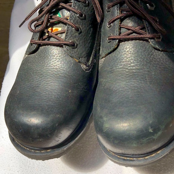 Dakota Oxford Lace Up Black Leather Safety Shoes / Boots Size 12W - Picture 4 of 15